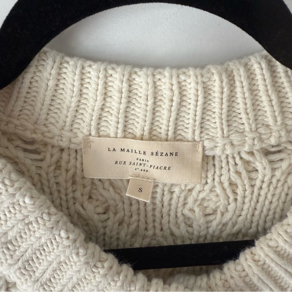 Sezane Sean Cardigan Ecru / Navy - Size S - Picture 3 of 9